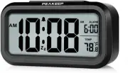 Peakeep Night Light Digital Alarm Clock Battery 5 x 2 x 3 inches, Black