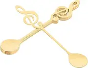 SHOWERORO 6pcs Musical Note Coffee Spoons Creative Stainless Steel Utensils for Desserts Beverages Ergonomic Grip Easy to Clean Present for Coffee Lovers