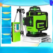 16/12 Lines Laser Level Self-leveling 360 Horizontal and Vertical Green Beam New