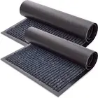 Striped Door Floor Mat Indoor Outdoor Rug Entryway with Rubber Backing - 1 rug