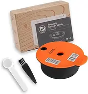FOVNOT Refillable Coffee Capsules Pods, Reusable Coffee Capsule Pod for Bosch Tassimo Coffee Machine Refillable Coffee Capsule Cups with Slicone Lid Coffee Filter and 1 Brush and 1 Spoon (200ML)