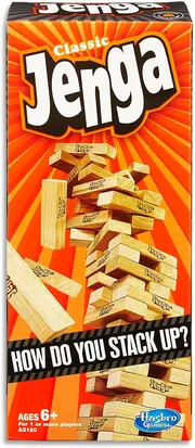 Jenga Game Classic Strategy Games with Wooden Blocks 1 or More Players Toys for kids and Board games Ages 6+