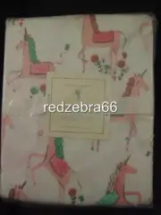 Pottery Barn Kids Unicorn Twin Sheet Pink Magic 3-pc Set Flannel NIP