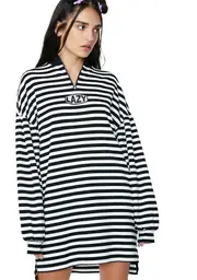[Lazy Oaf] Zip Up Stripey Sweatshirt
