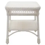 All Weather Wicker Paradiso White Patio Side Table