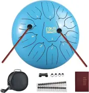 Premium Sky Blue 10" Steel Tongue Drum with Accessories - Musical Exploration