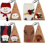 [byepica] 4 Pairs Cozy Fuzzy Christmas Socks, Women'S Soft Coral Fleece Winter Socks With Gift Boxes, Warm Fluffy Slipper Socks, Cute Xmas Bed Socks, Multicolor, One Size, Multicolor, One Size