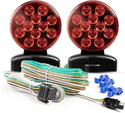 CZC AUTO 12V LED Magnetic Towing Light Kit for Boat Trailer RV Truck - Magnetic Strength 55 Pounds