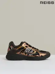 Reiss Electric Brown Volt Overlay Logo Running Trainers (AN6325) | $350
