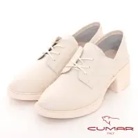 在飛比找momo購物網優惠-【CUMAR】綁帶深口兩穿式粗跟鞋(米白色)