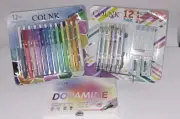 Art Bundle. Ballpoint Pens-12, Mechanical Pencils-12 W/ Refill, Highlighters-12