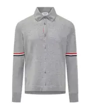 Thom Browne RWB Stripe Buttoned Cardigan 0,3,4 light gray