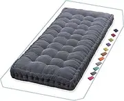 Outdoor Porch Swing Cushion Backrest 1 3 Seater Bench Thick Garden Cushion for Indoor Outdoor Furniture Patio Backyard Hammock Dark Grey Rattan Design 190x55cm