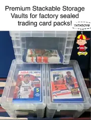 (2) Storage Box Lot For Sealed Trading Card Packs (TCG Foil, Hobby, Cello Packs)