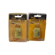 Jasit TSA Accepted Luggage Suitcase Travel DIAL Combination Lock, Green.Lot of 2
