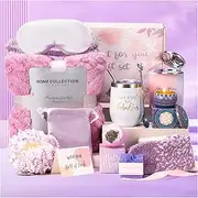 Birthday Gifts Unique for Women Get Well Soon Gifts, Self Care Baskets Bath Set Care Package Thinking of You Gifts Relaxation Gifts for Women Mom Her Friend Wife Grandma w/ Blanket