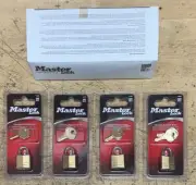 Lot of 4 Master Lock # 120D Solid Brass Padlock 7/16" Pad Lock - New Sealed