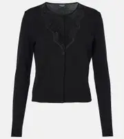 [Giambattista Valli] Giambattista Valli Lace-trimmed cardigan AU 18 black