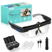 Magnifying Glass with Light, Flip-up Headband Magnifier with 3 Light Colors, ...
