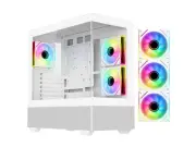 DIYPC ARGB-N5-W White USB3.0 / Type C ATX Mid Tower Gaming Computer Case w/2 x T