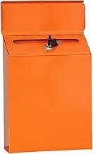 Generic Vertical Iron Mail Drop Box for Keys And Papers at Front Door, Orange