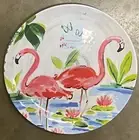 Cynthia Rowley Pink Flamingo MELAMINE Dinner Plates Set Of 4