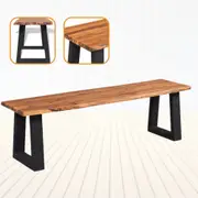 Solid Acacia Wood Bench Seating Hall Living Room Vintage Industrial