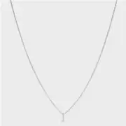 Silver Plated Cubic Zirconia Stud Earring and Initial "J" Multi-Strand Chain Nec