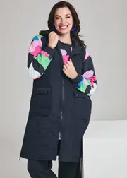 [Virtuelle] Taking Shape Hooded Zip Thru Puffer Vest Size 10 in Steel - Plus Size Women's Clothing Steel