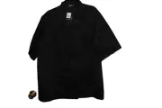 Chef Code Black CC124 Classic Chef Coat Top Size Large NWT
