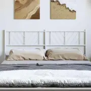 White Metal Double Bed Headboard 137cm Modern Design Bedroom Furniture