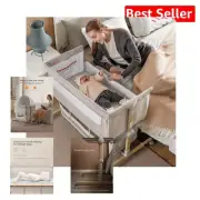Modern Bedside Sleeper with 9 Height Positions & Mosquito Net for Peaceful Sleep