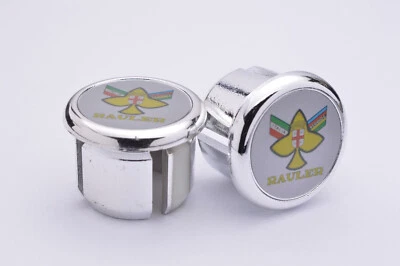 Rauler Silver Handlebar End Plugs, Bar End Caps, endcaps vintage New chrome