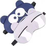 Happyyami 4Pcs Cartoon Eye Patch Fashionable Blindfolds Grey Pink Dark Blue Light Blue Sleep Eye Masks for Travel Home and Relaxation Light Blocking Design for Better