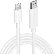 [Apple MFi Certified] Lightning to HDMI Adapter, iPhone Digital AV Adapter 1080P HD Video Sync Screen Connector Compatible with iPhone/iPad to TV Projector Monitor No Need Power Supply(White)