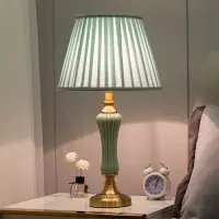 在飛比找樂天市場購物網優惠-美式簡約床頭燈 陶瓷輕奢北歐ins風家用客廳臥室房間檯燈