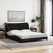 Bed Furniture Bed Frame Without Mattress Black 152x203 cm Queen Fabric