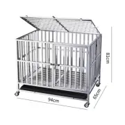 94cm Dog Cage Crate Large Kennel Pet Cage Cat Puppy Foldable Metal Cage