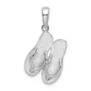 Sterling Silver De-Ani Rhodium-Plated Hilton Head Island Flip Flop Pendant