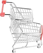 Kisangel Mini Shopping Cart Model Sturdy Toy Trolley for Children Multi-Functional Desktop Decor Storage
