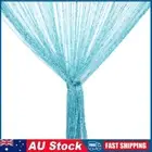 100x200cm String Curtain Wall Panel Fringe Room Divider Tassel Screen (Blue)
