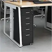 Slim 5 Drawer Metal File Cabinet with Lock for A4 Documents Home Office Storage Solution