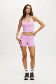 [Body] Body - Ultra Soft Roll Over Shortie Short - Violet tulle XL VIOLET TULLE