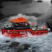 Ssccgym RC Jet Boat Remote Control Boat Port Tugboat Watercraft 8km/h 1/12 Scale 2.4Ghz 4CH for Boys Beginners 8y+ on Lake Pool RTR/Black