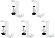 xioaue 5 Pcs Single-Layer Locking Table Hook Student Bag Hook Office Desk Mobile Bag Hook Desk Side Table Hook White