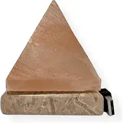 USB Himalayan Salt Lamp - Pyramid Triangle Carved Shape Pink Crystal Rock Light