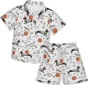 [Caihoyu] Toddler Baby Boys Short Sleeve Button Down Tops + Shorts Set Toddler Baby Boy Outfit Infant Little Boy Gift