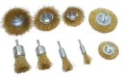 9 pc Wire Wheel Brush Set 1/4'' Shank Cup Wire Brushes Dril Cleaning Brushes