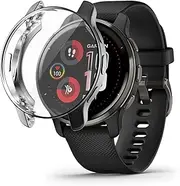 Case Cover intended for Garmin Venu 2 Plus Watch Case Screen Protector, All-Around Protective Case Soft TPU Bumper intended for Garmin Venu 2 Plus Accessories (Black)