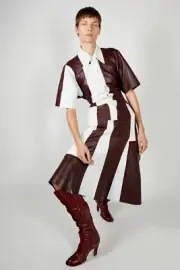 CÉLINE Pre-Fall 2018 Patchwork dress in bicolor leather